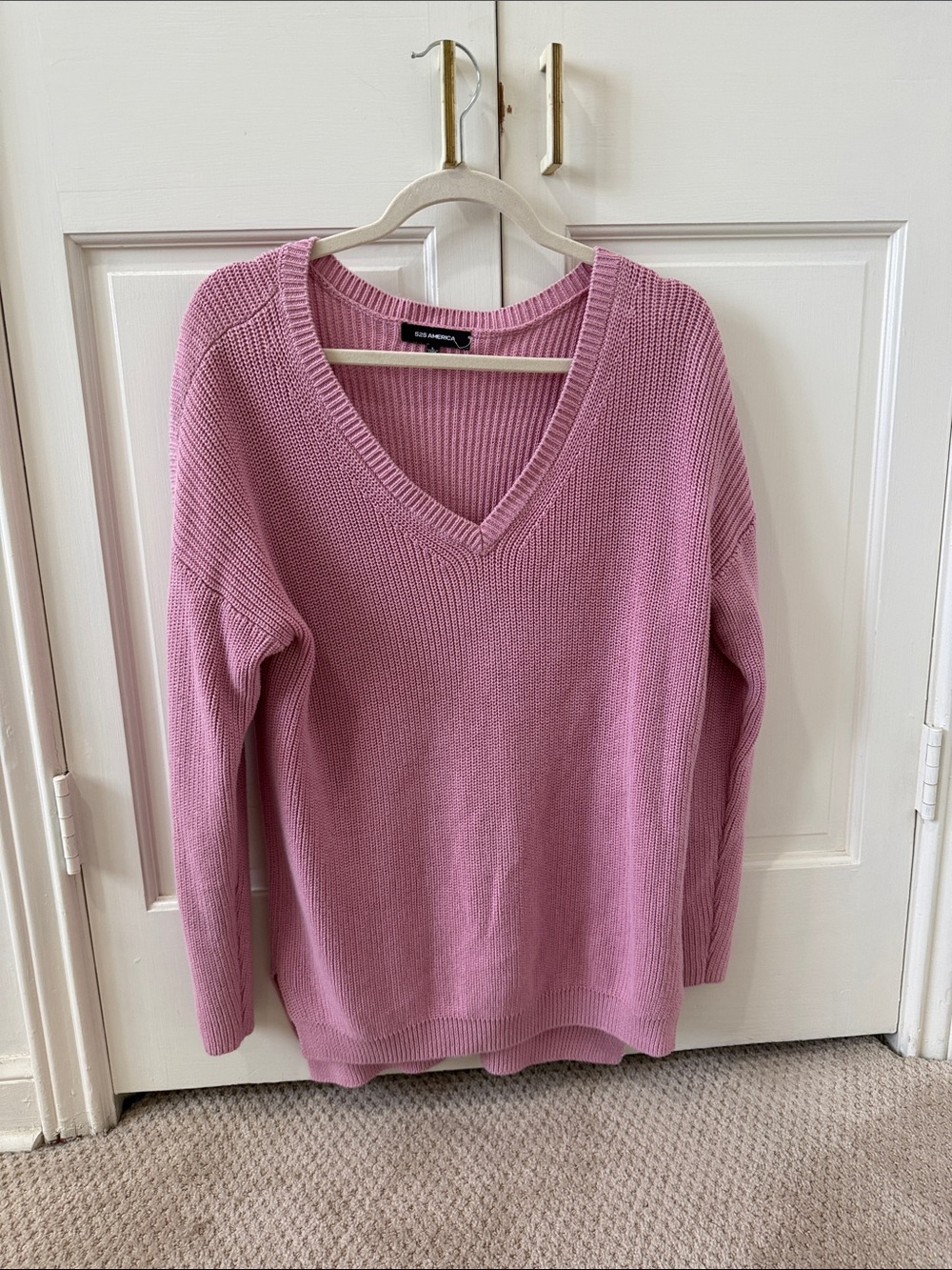 525 Sweater - Dusty Pink V-Neck Sweater